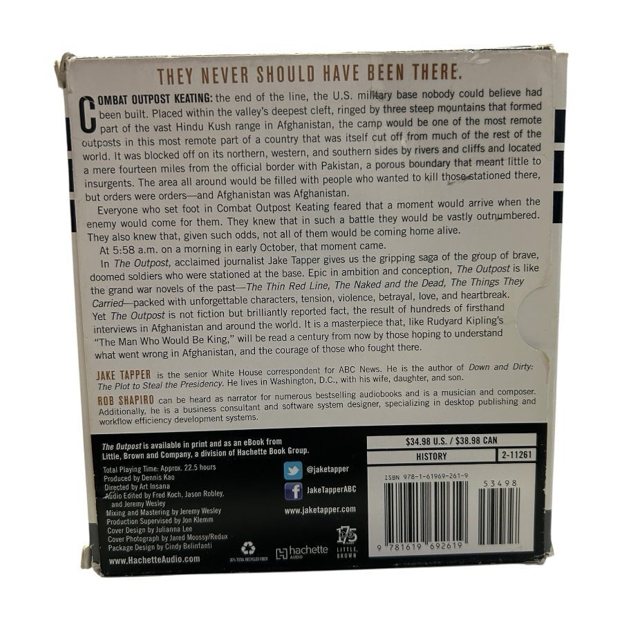 The Outpost An Untold Story of American Valor Audiobook CD by Jake Tapper 2013 | Finer Things Resale