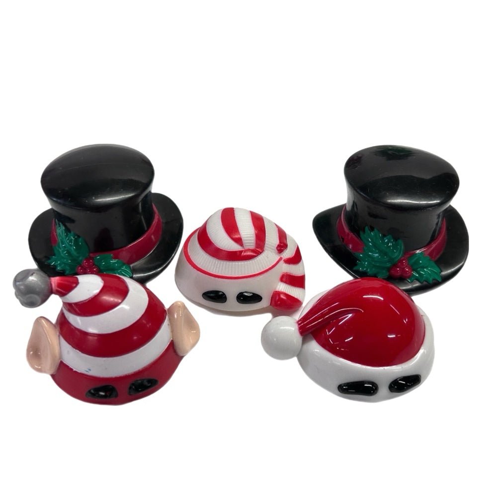 M & M Christmas Candy Dispenser Holder Toys with extras Red & Green extra hats | Finer Things Resale