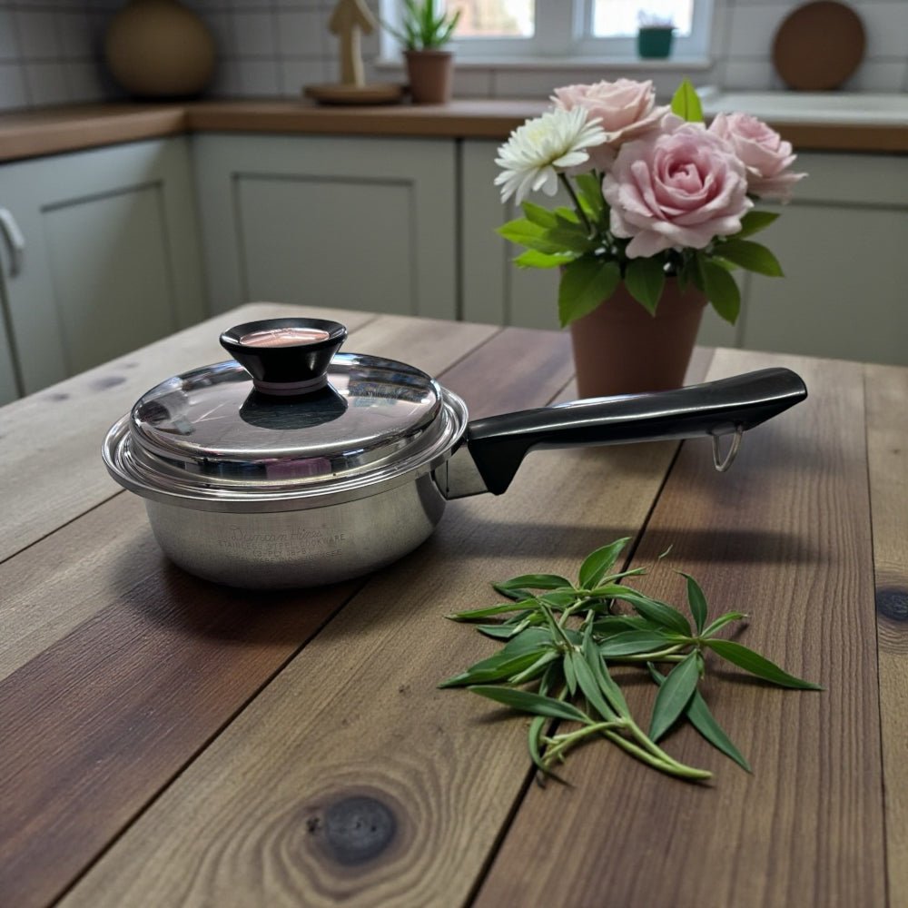 Duncan Hines Regal Ware Stainless Steel Sauce Pan Pot with Lid 3-Ply 18-18 1/2QT | Finer Things Resale