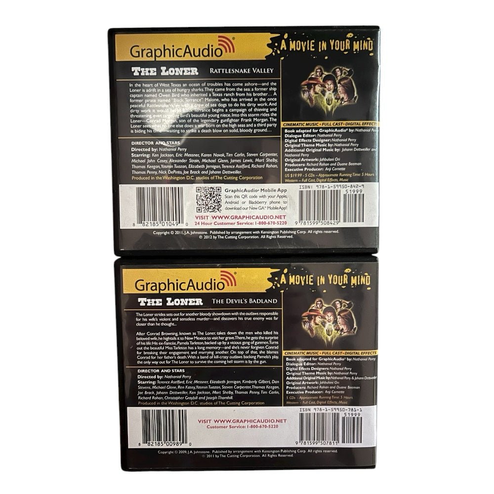 The Loner Series JA Johnstone GraphicAudio CD #2 and #5 Set of 2 Western | Finer Things Resale