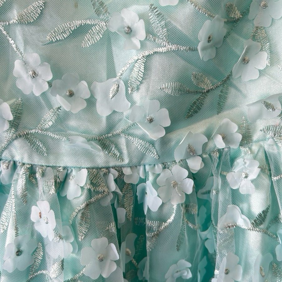 Rare Editions Floral Embroidered Mesh Tulle Party Dress GIRLS 6X | Finer Things Resale