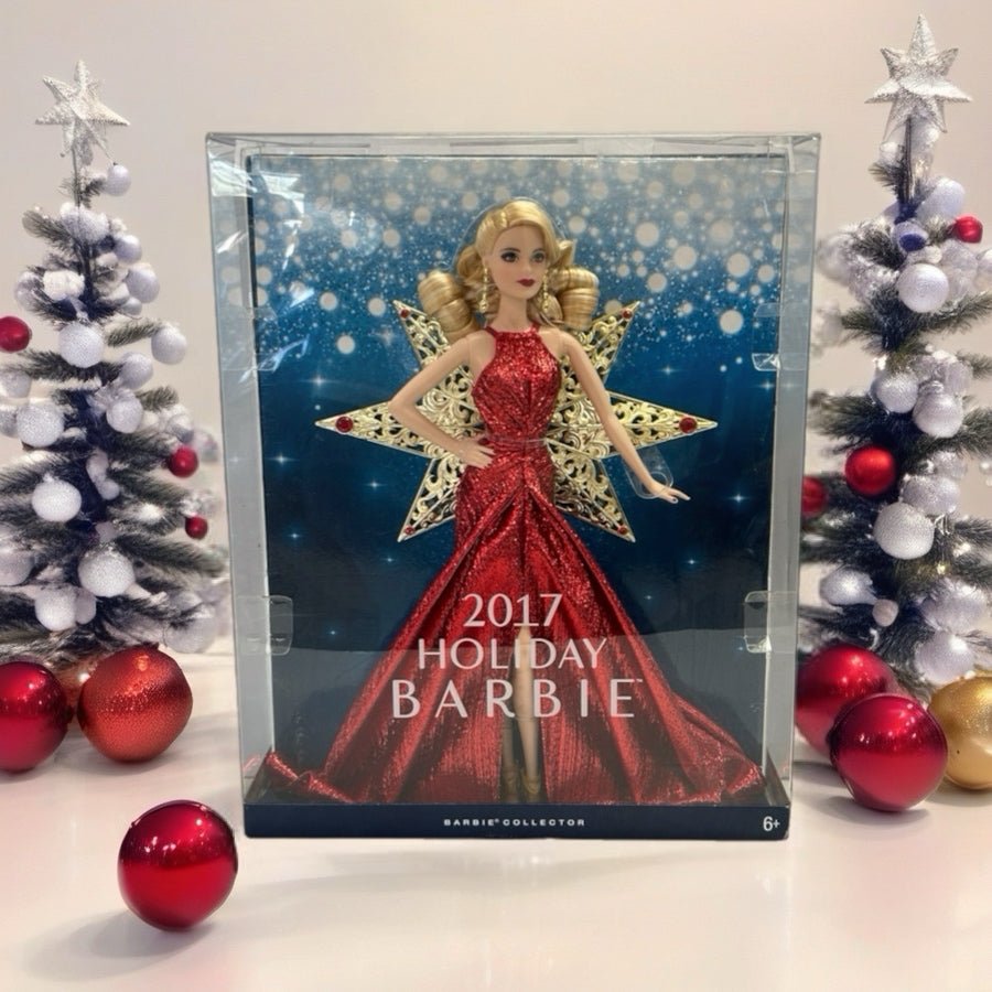 2017 Holiday Barbie Collector Doll Blond Red Gown Mattel DYX39 NEW NRFB | Finer Things Resale