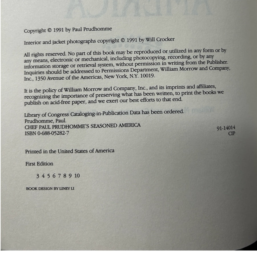 Chef Paul Prudhomme's Seasoned America Cookbook Hardback DJ 1991 | Finer Things Resale