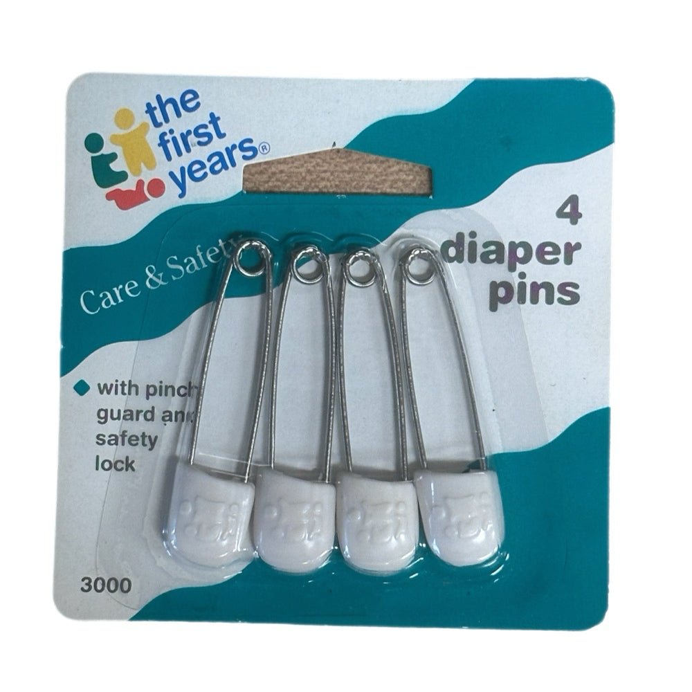 The First Years 4pc White Diaper Pins Stainless Steel VINTAGE 1990's BRAND NEW | Finer Things Resale