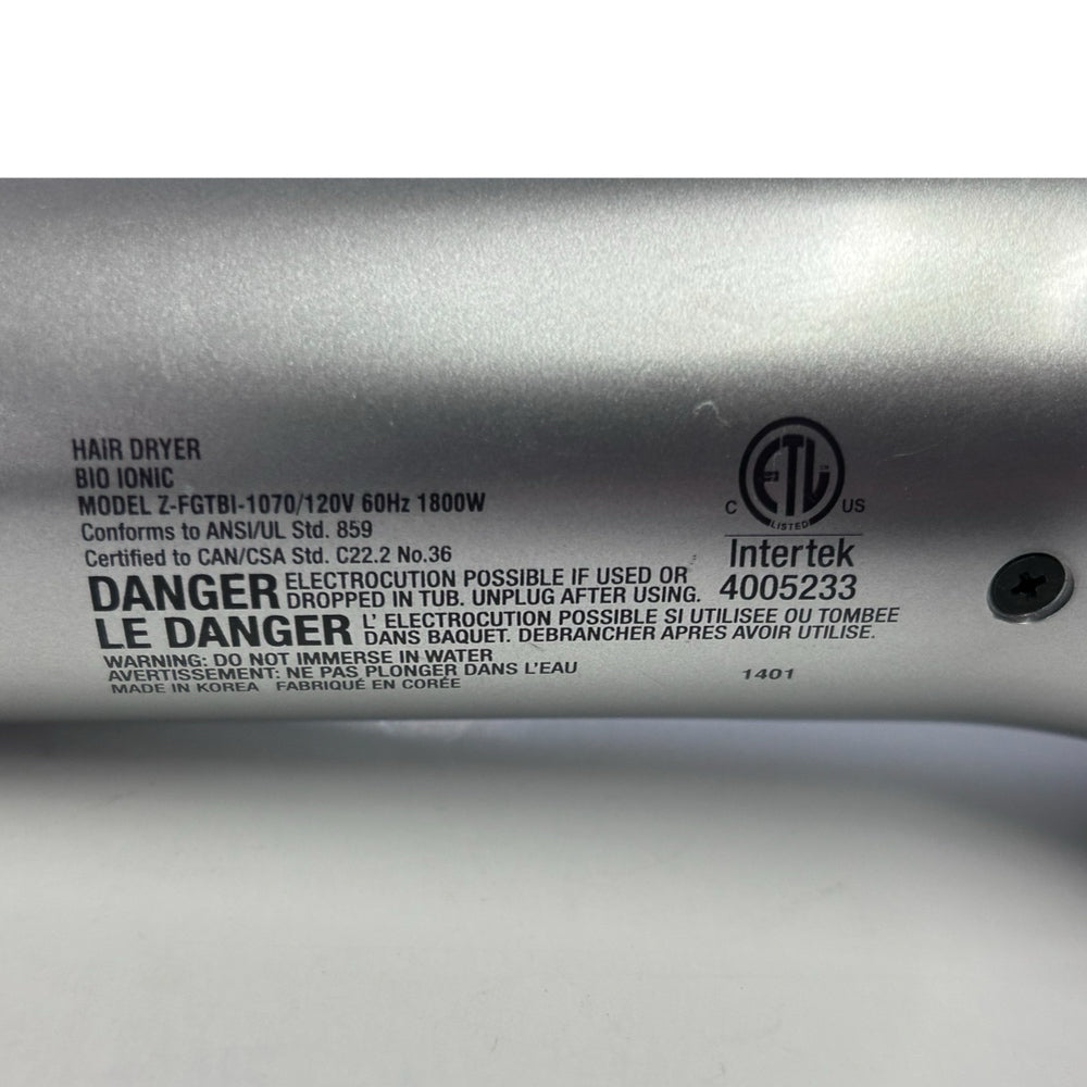 bio ionic 10x ultra light hair dryer hair blower z-fgtbi-1070