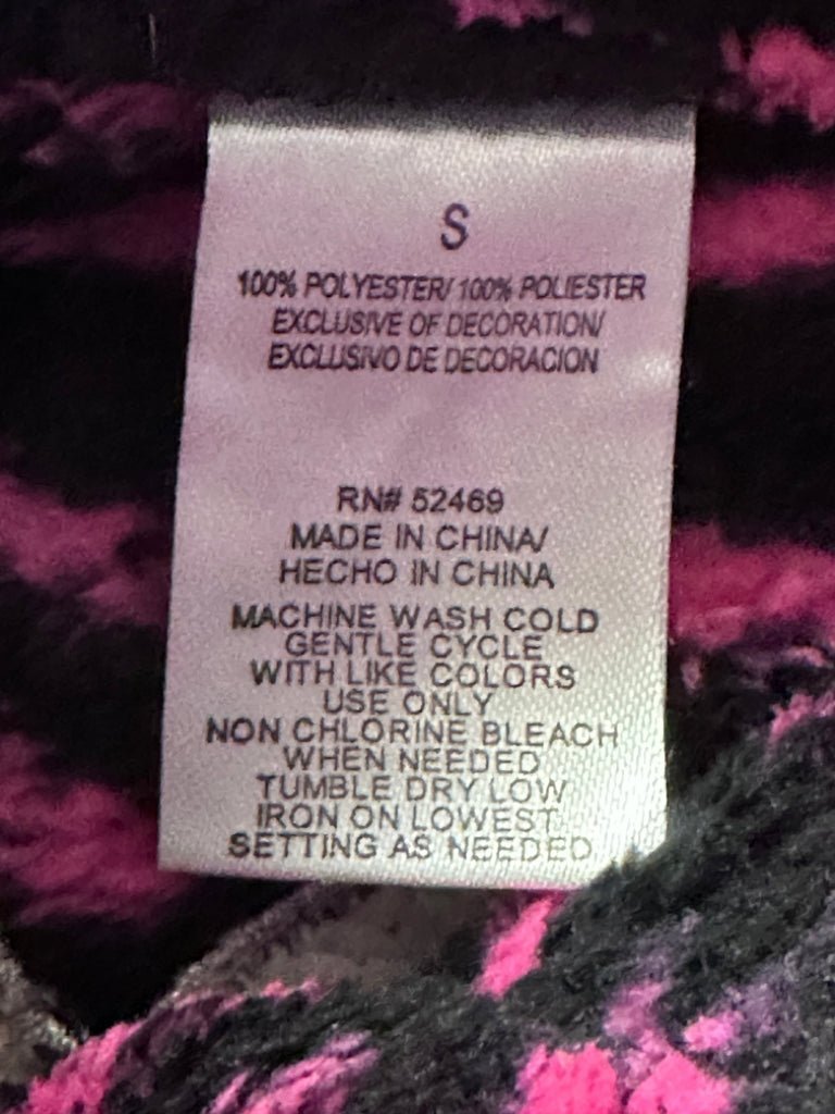 Zebra Heart print fleece DOG jacket coat SIZE SMALL | Finer Things Resale