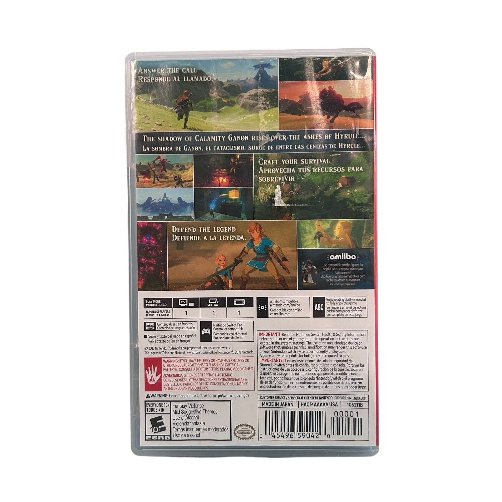 The Legend of Zelda Breath of the Wild Nintendo Switch Game E 10+ 2018 | Finer Things Resale