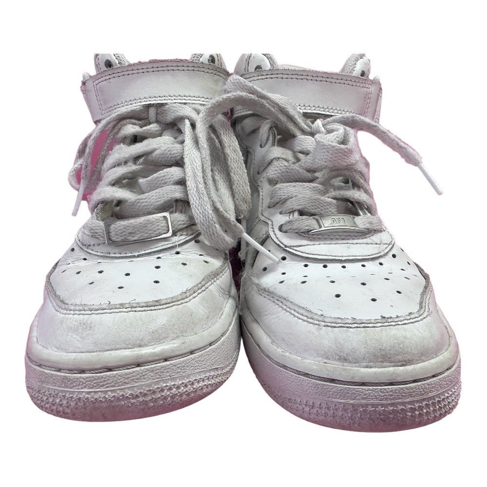 Nike Air Force 1 Mid Triple White Sneakers Shoes YOUTH SIZE 5.5 314195-113 | Finer Things Resale