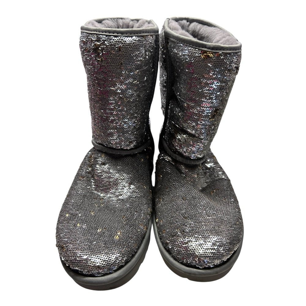 UGG Classic Short Cosmos Sequin Boots Silver Gold SIZE 9 | Finer Things Resale