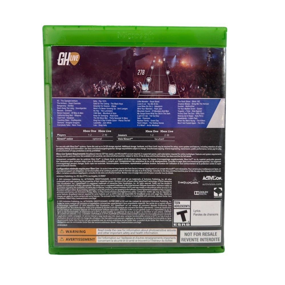 Guitar Hero Love XBOX One game Microsoft Rated T 2015 | Finer Things Resale