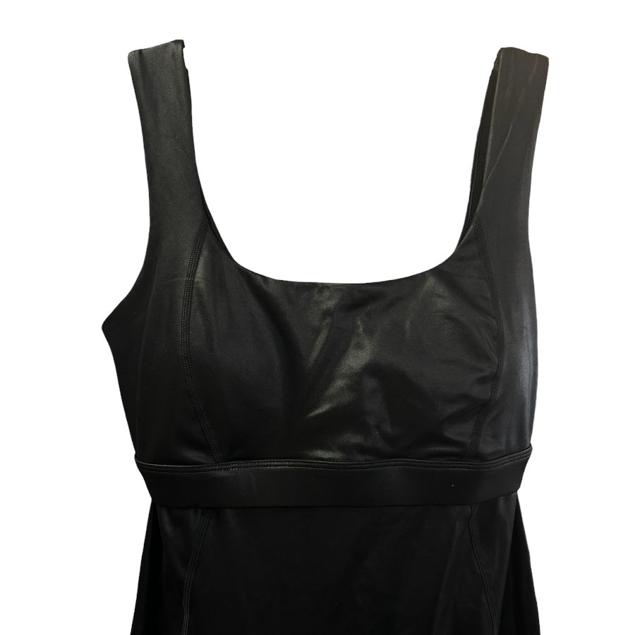 Fabletics Black Faux Leather Jumpsuit Sleeveless Skinny Legs SIZE M NWT! | Finer Things Resale