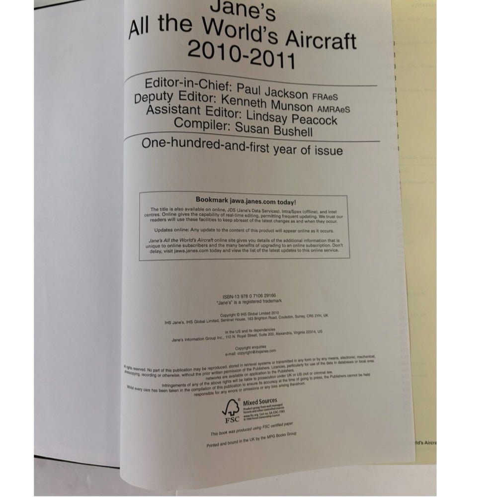 Jane's All the World's Aircraft 2010-2011 Hardback Book IHC VG | Finer Things Resale