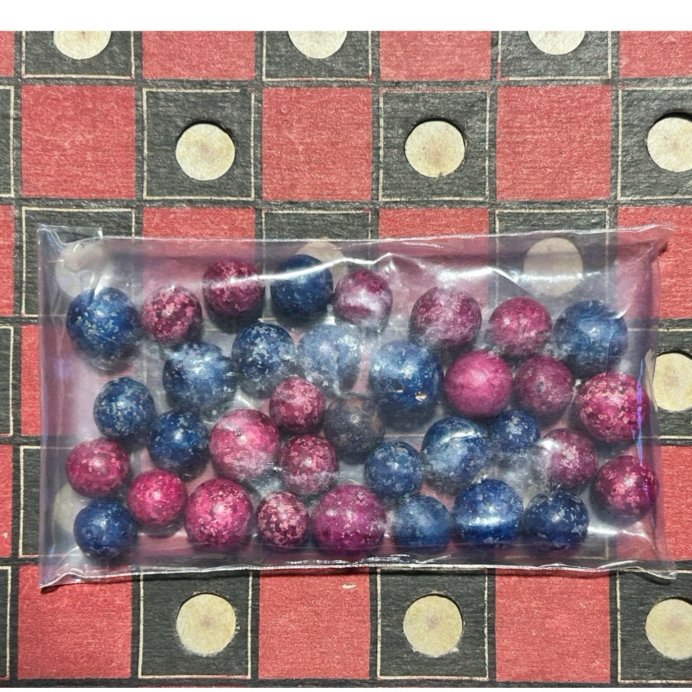 Rollin Checkers Clay Glass Marble Boardgame Game VINTAGE 1920's