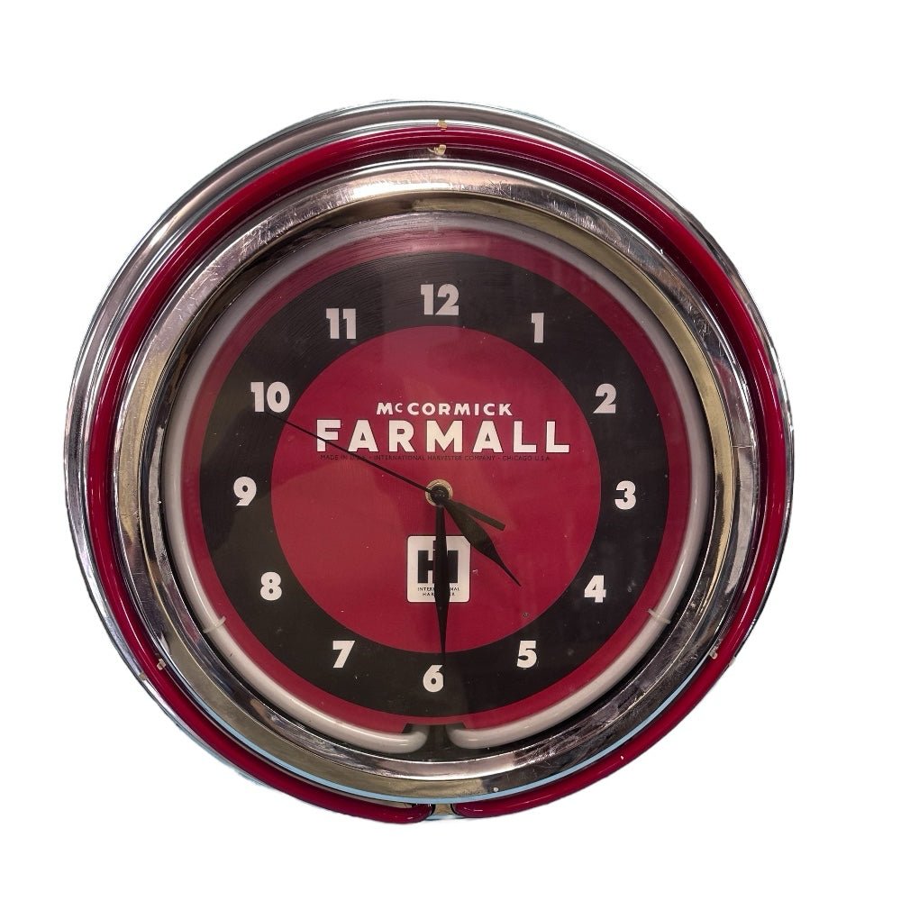 mccormick farmall double neon wall clock