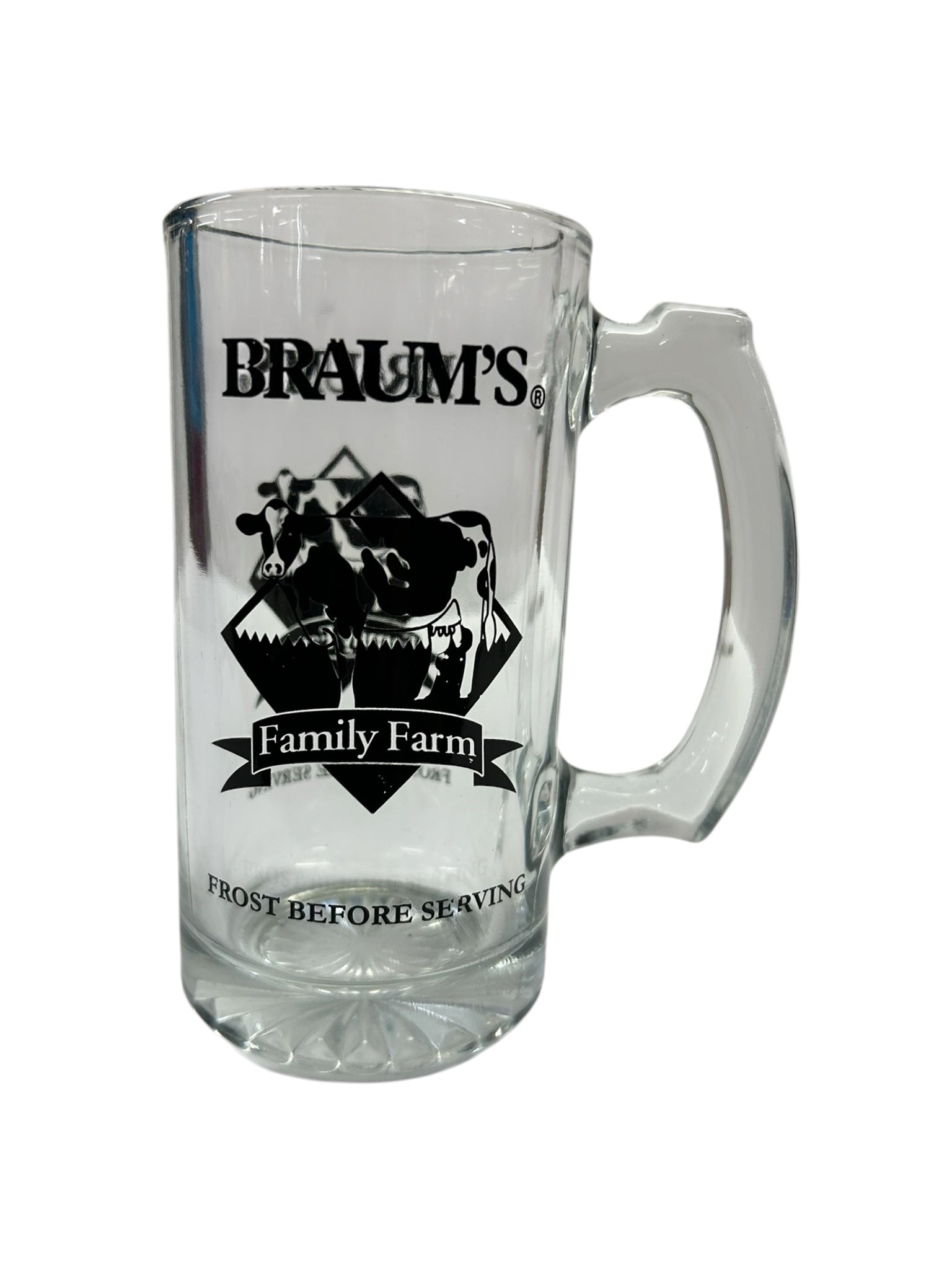 Braum's Family Farm Forst Before Serving Glass Mug