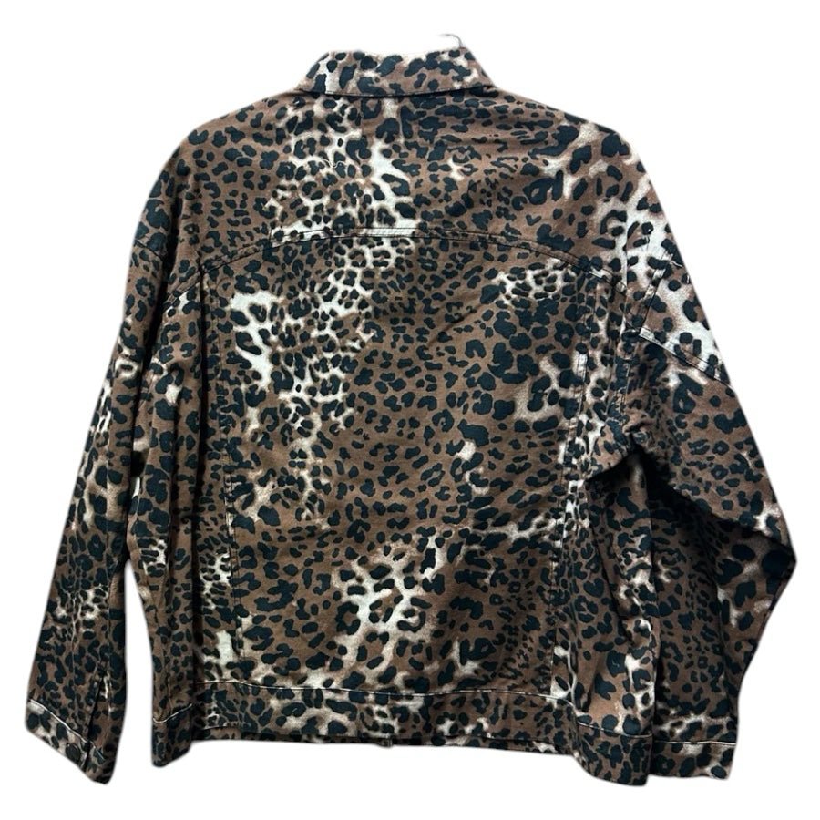 Peach Love leopard print jacket SIZE LARGE | Finer Things Resale
