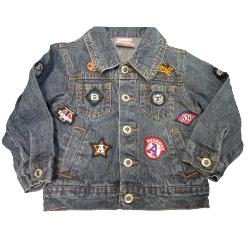 UE denim retro jacket baseball appliques  SIZE 2 | Finer Things Resale