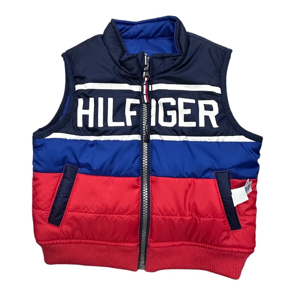 Tommy Hilfiger store Men’s Reversible Blue Orange Puffer Vest Size M