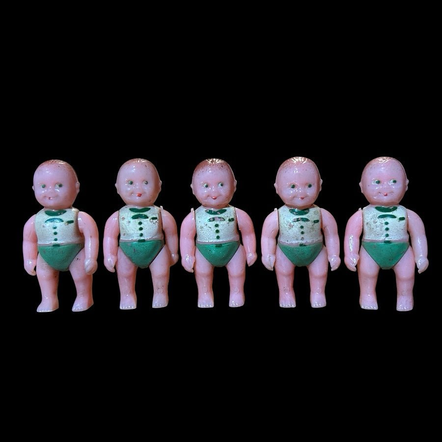 Renwal USA hard plastic doll house baby doll Kewpie No 8 Lot of 5 VINTAGE 1950's | Finer Things Resale