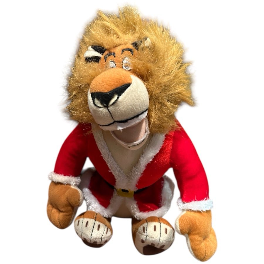 Madagascar Alex the Lion Santa Claus plush stuffed animal Christmas Gemmy 2009 | Finer Things Resale