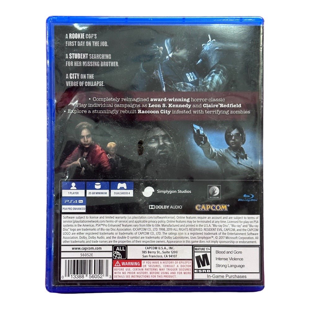 Resident Evil 2 Playstation 4 PS4 game + bonus Resident Evil Origins Collection | Finer Things Resale