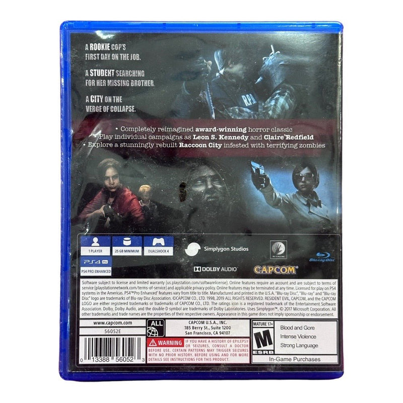 Resident Evil 2  Playstation 4 PS4 game + bonus Resident Evil Origins Collection | Finer Things Resale