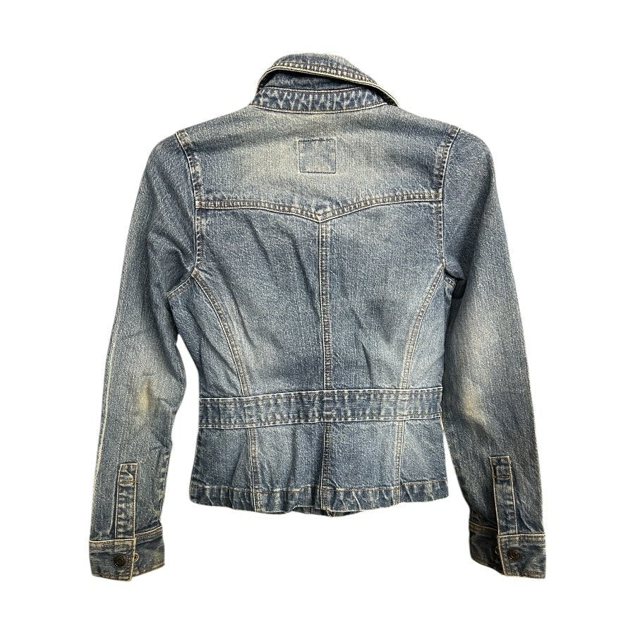 Old Navy fitted blue jean denim jacket YK2 Retro Vintage 2000s XSMALL | Finer Things Resale