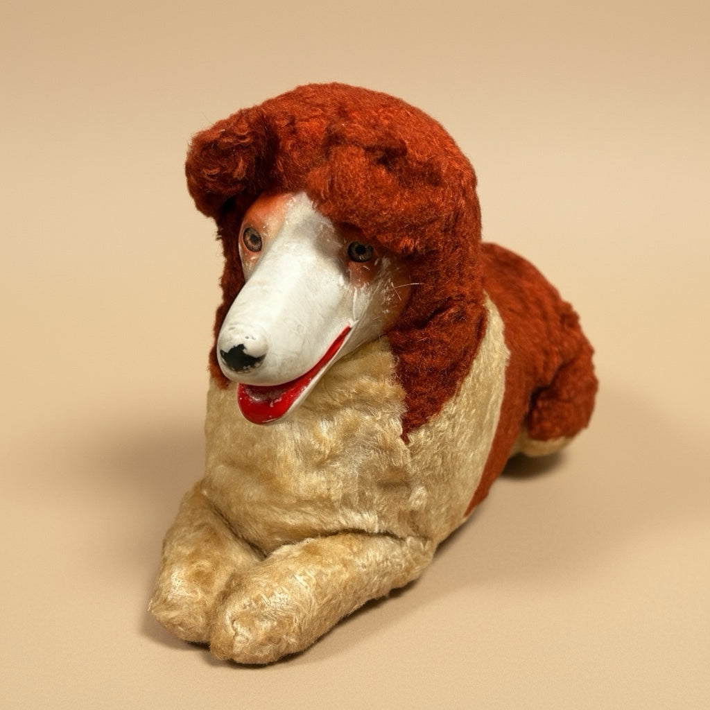 Vintage 1950's Rubber Face Plush Collie Dog Japan Era Stuffed Animal Mid Century | Finer Things Resale