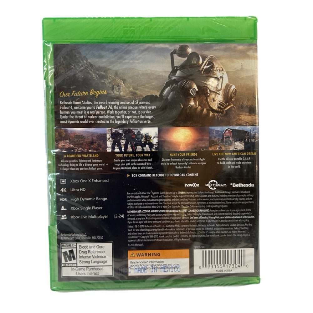 Fallout 76 XBOX One game Rated M 17+ BRAND NEW, SEALED ! | Finer Things Resale