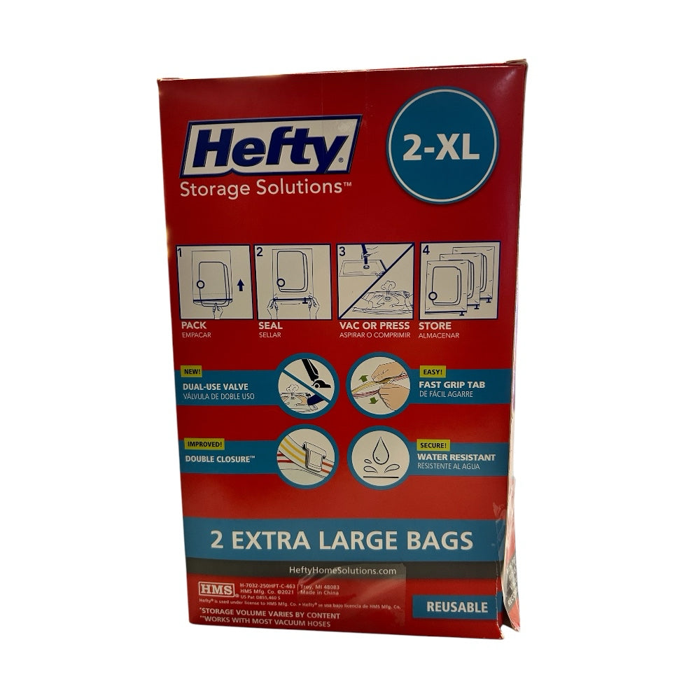 Hefty Storage Solutions Shrink-Pak Bags 2 pack XLARGE  NIB