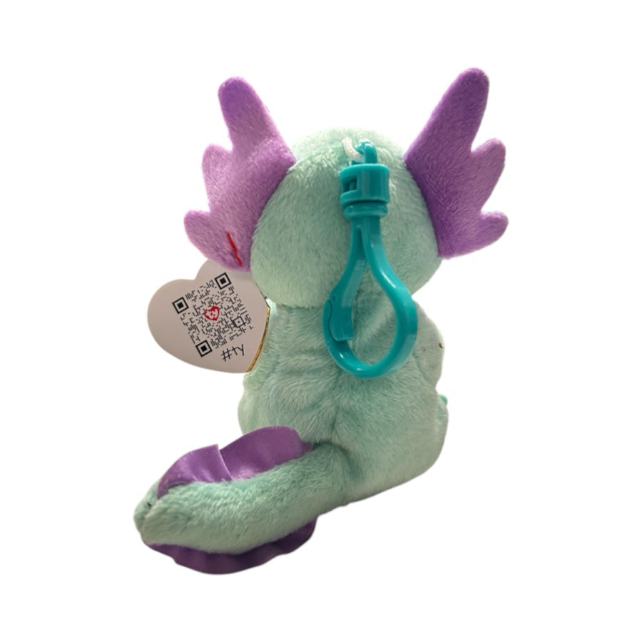 TY Beanie Beillies Alex Axolotl Plush Clip Keychain Beanie Babies NWT