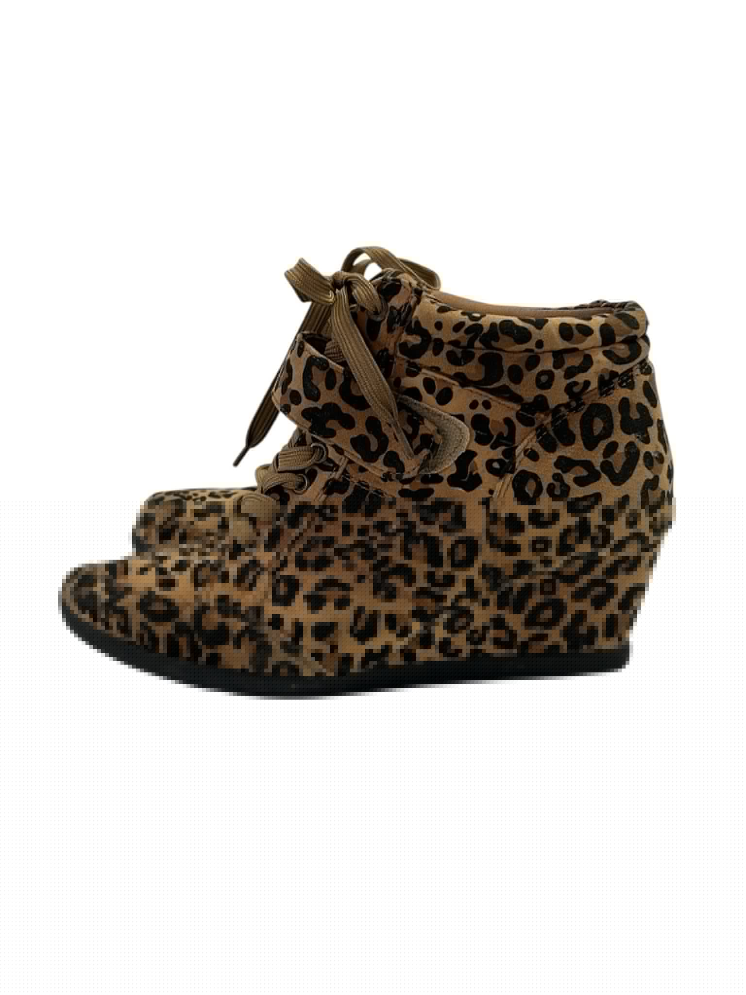 Forever Leopard Print Wedge Ankle Boots Booties SIZE | Finer Things Resale