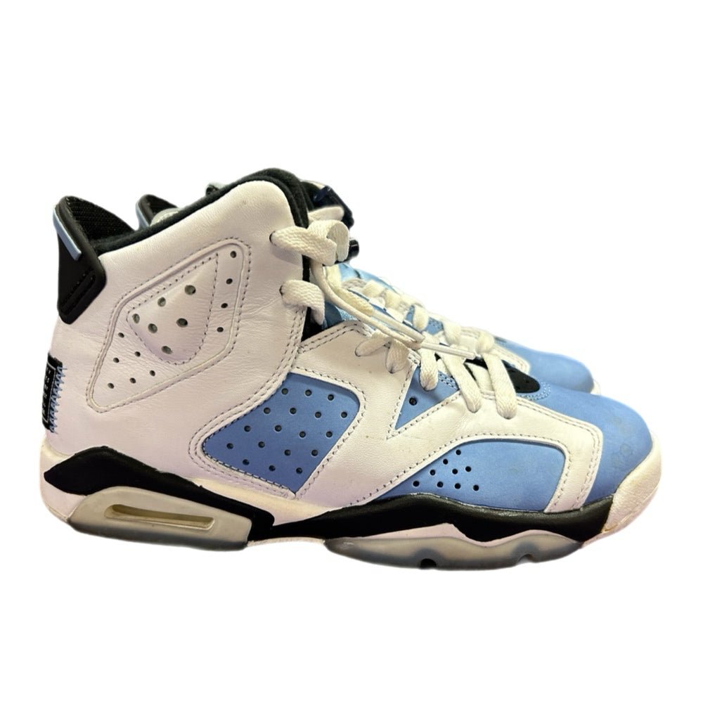 nike air jordan 6 retro unc white university blue basketball sneakers shoes 5y