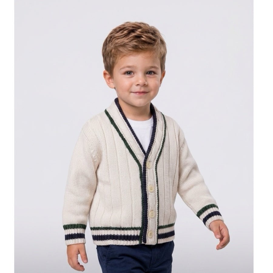Bowen & Wright Boys Cable Nit Cardigan Sweater Ramie Cotton 3T VINTAGE 1990s | Finer Things Resale