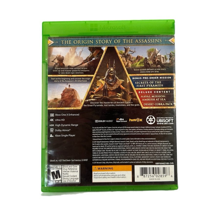 Assassin's Creed Origins Dexluxe Edition game Microsoft Ubisoft 2020 M 17+ | Finer Things Resale