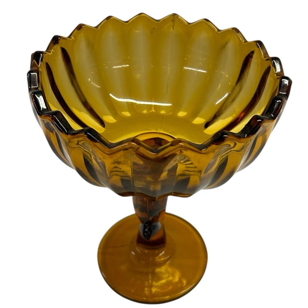 Indiana Glass Company Lotus Blossom Compote Pedestal Bowl VINTAGE 1970's | Finer Things Resale