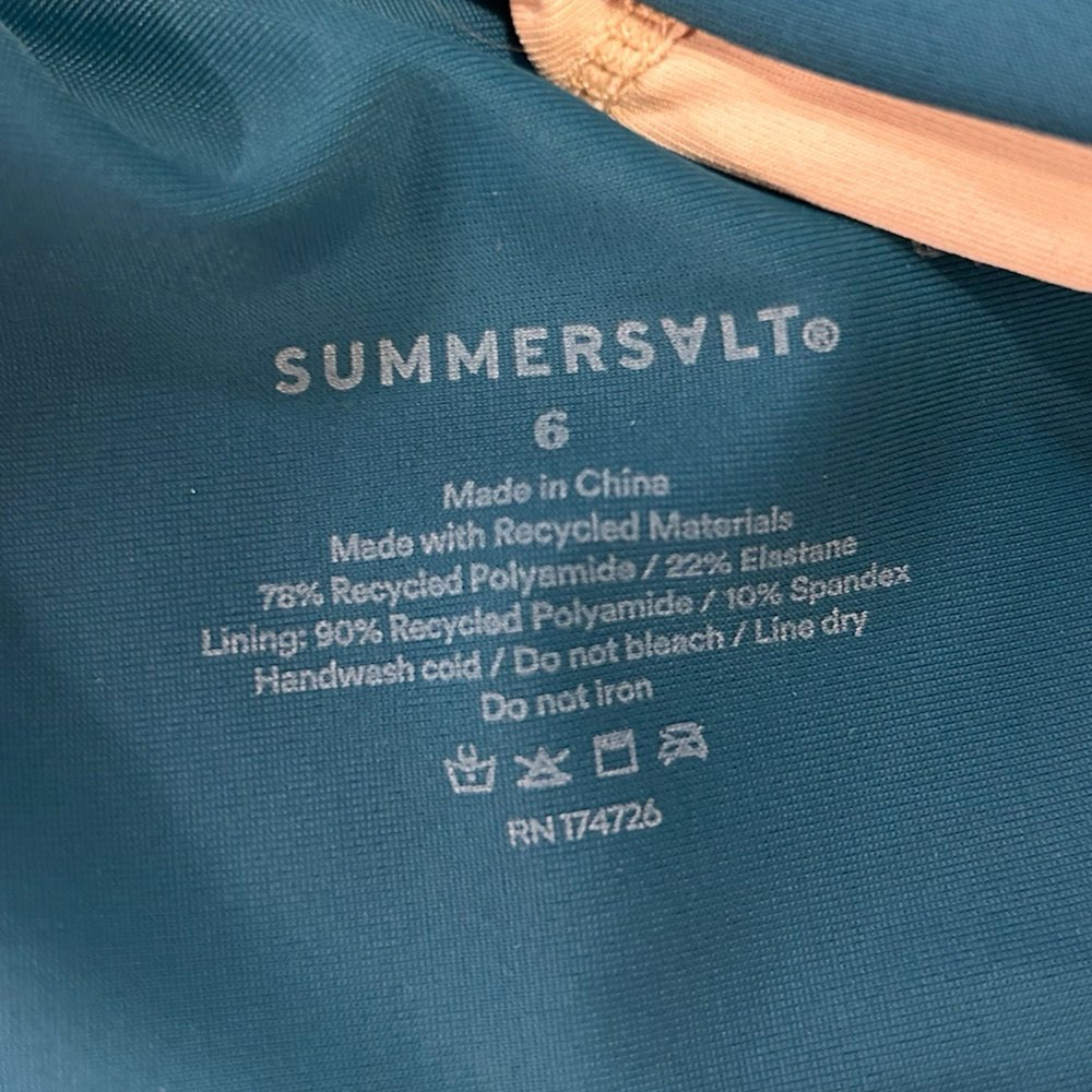 Saltwater The Sidestroke 2pc Bikini Swimsuit Seaglass & Seaweed SIZE 6 | Finer Things Resale