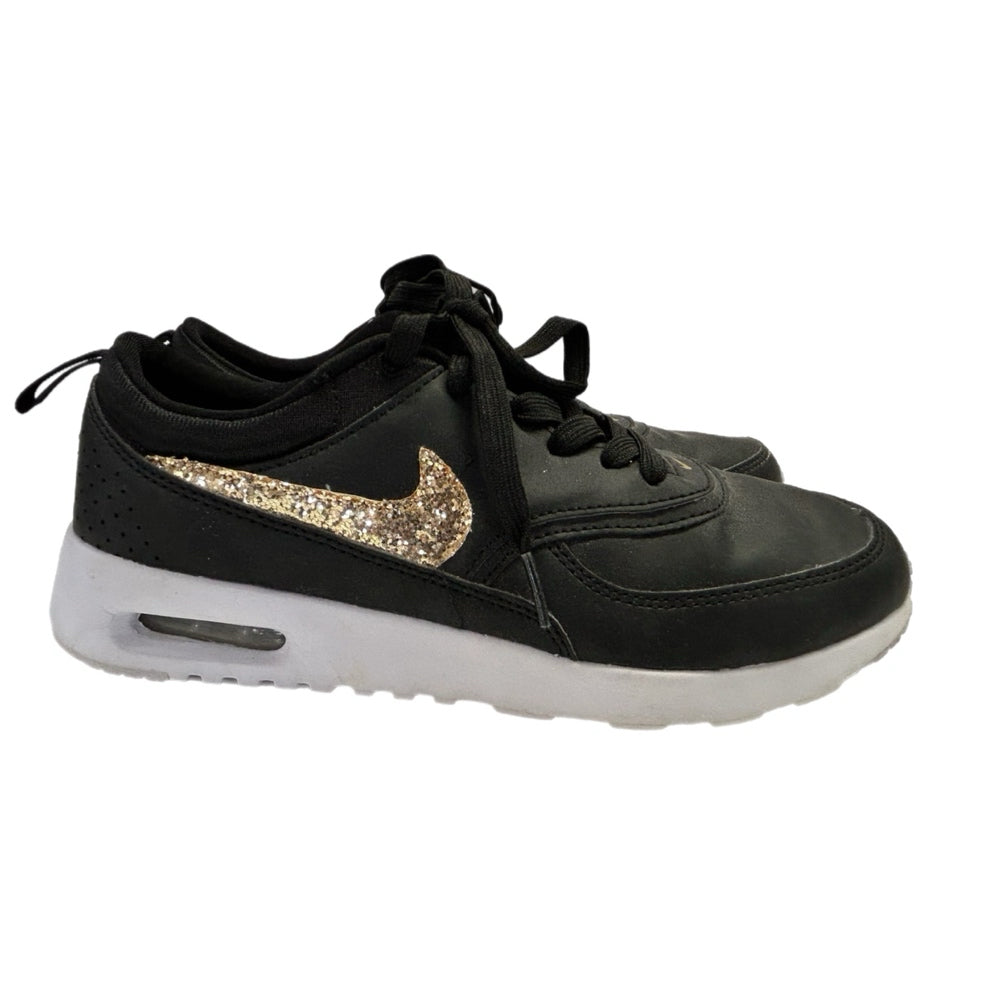 Nike Air Max Thea Sneakers Gold Glitter Swoosh SIZE 8