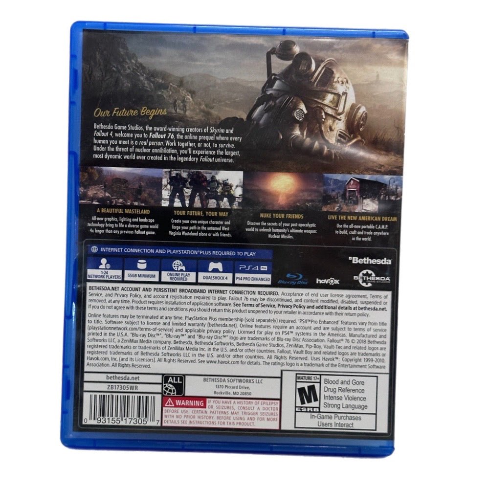 Fallout 76 Wastelanders Playstation 4 PS4 game RPG Bethesda 2018 Rated M 17+ | Finer Things Resale