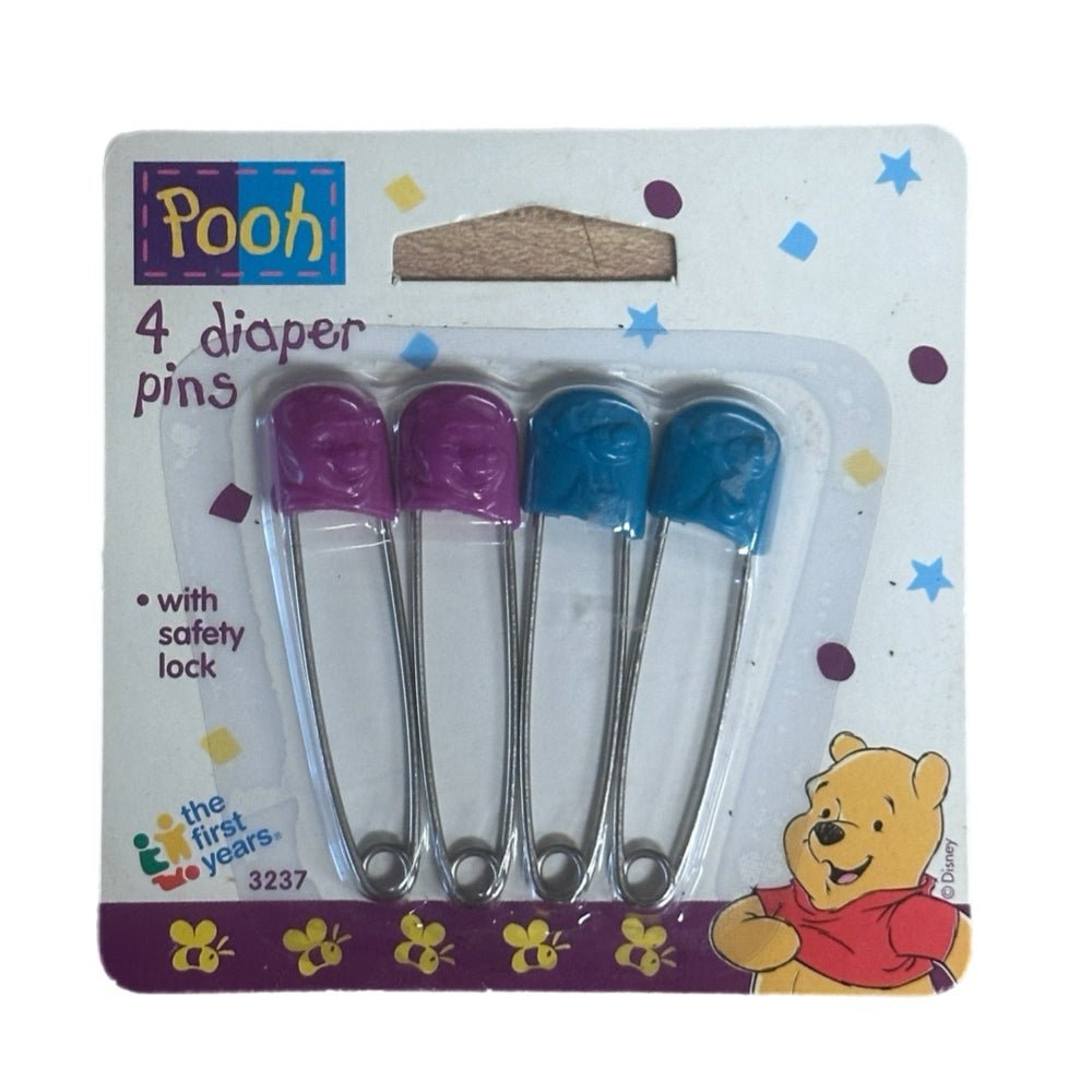 pooh 4pc diaper pins avon vintage 1996