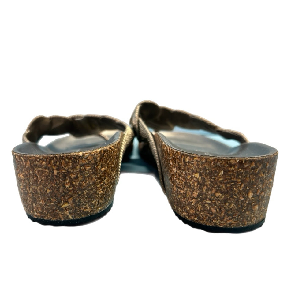 Andrea E Michele Cork Wedge Thong Sandals Made in Italy SIZE 9.5