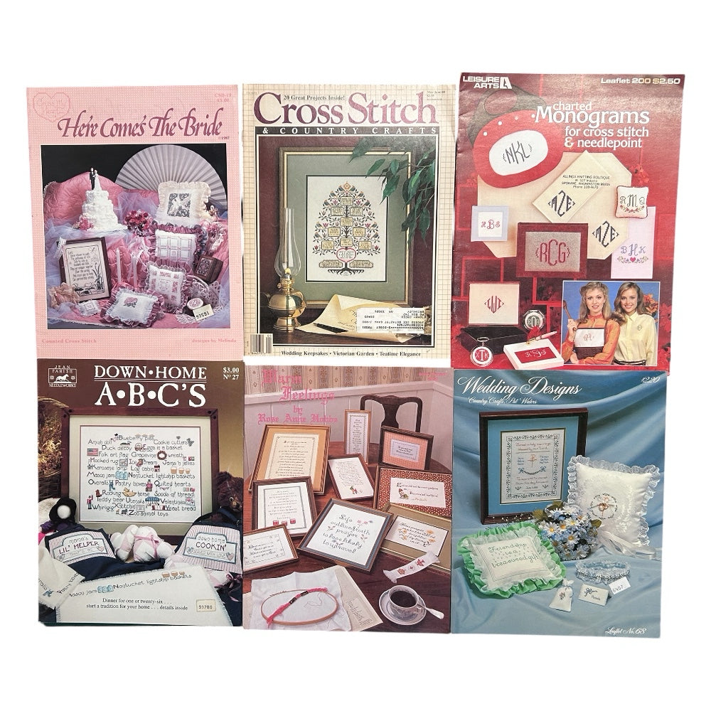 Cross Stitch Leaflets Booklets Leisure Arts+ 29pc Lot VINTAGE 1980s 1990s