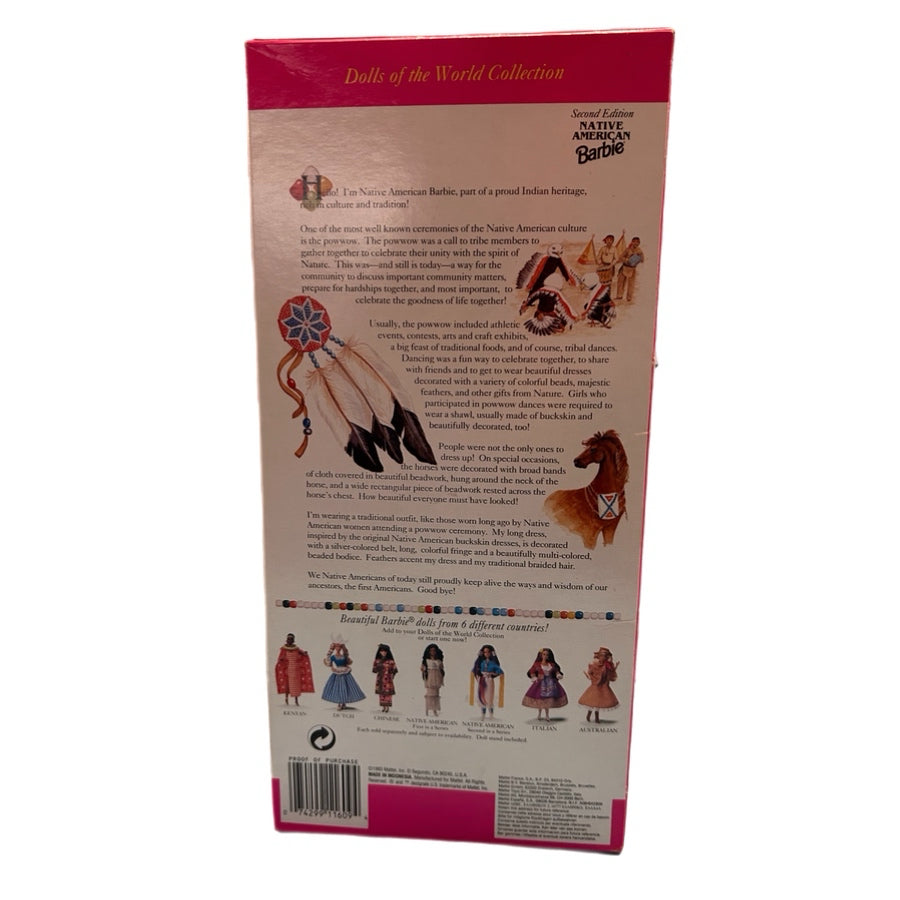 Native American 2nd Edition Barbie Dolls of the World Mattel 11609 NRFB 1993 | Finer Things Resale