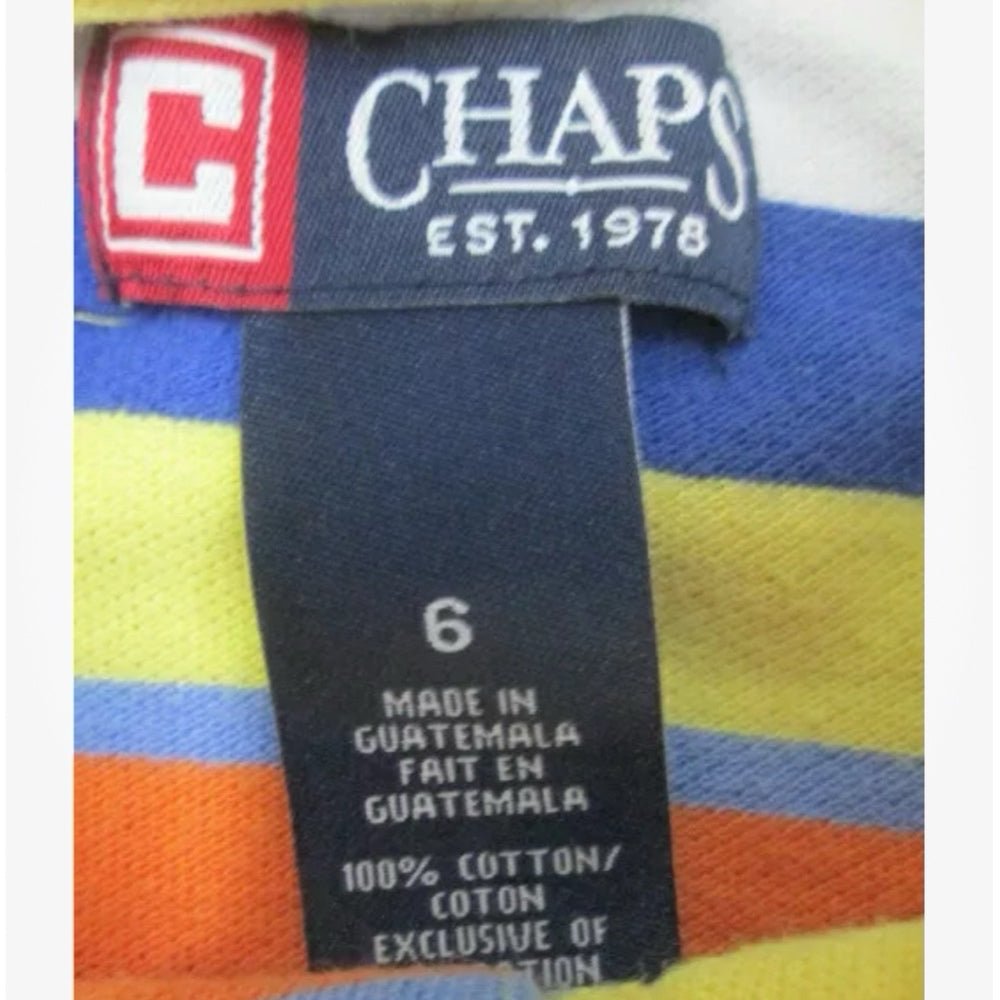chaps short sleeve stripe polo shirt size 6