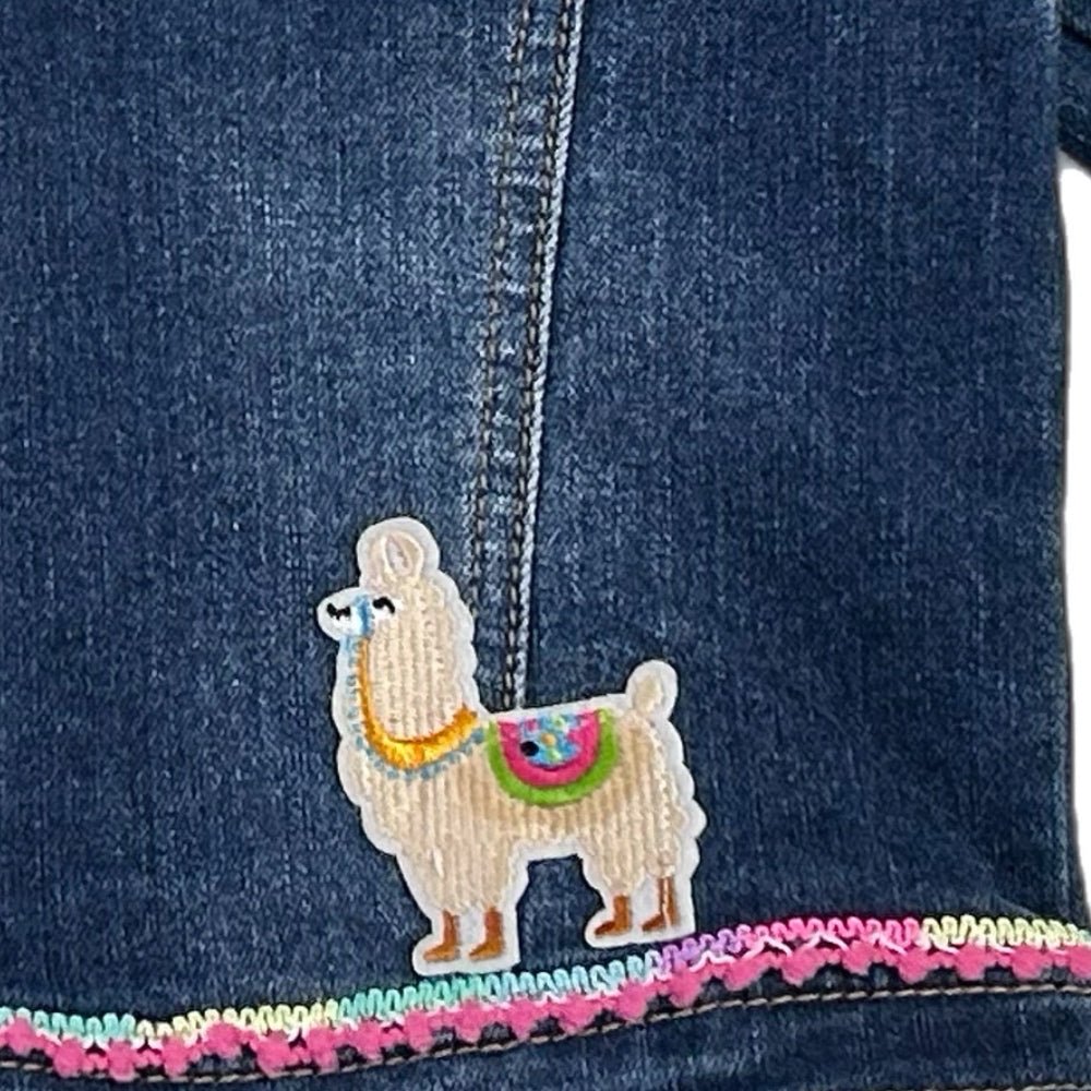 True Craft denim trucker jacket llama SIZE 4T | Finer Things Resale
