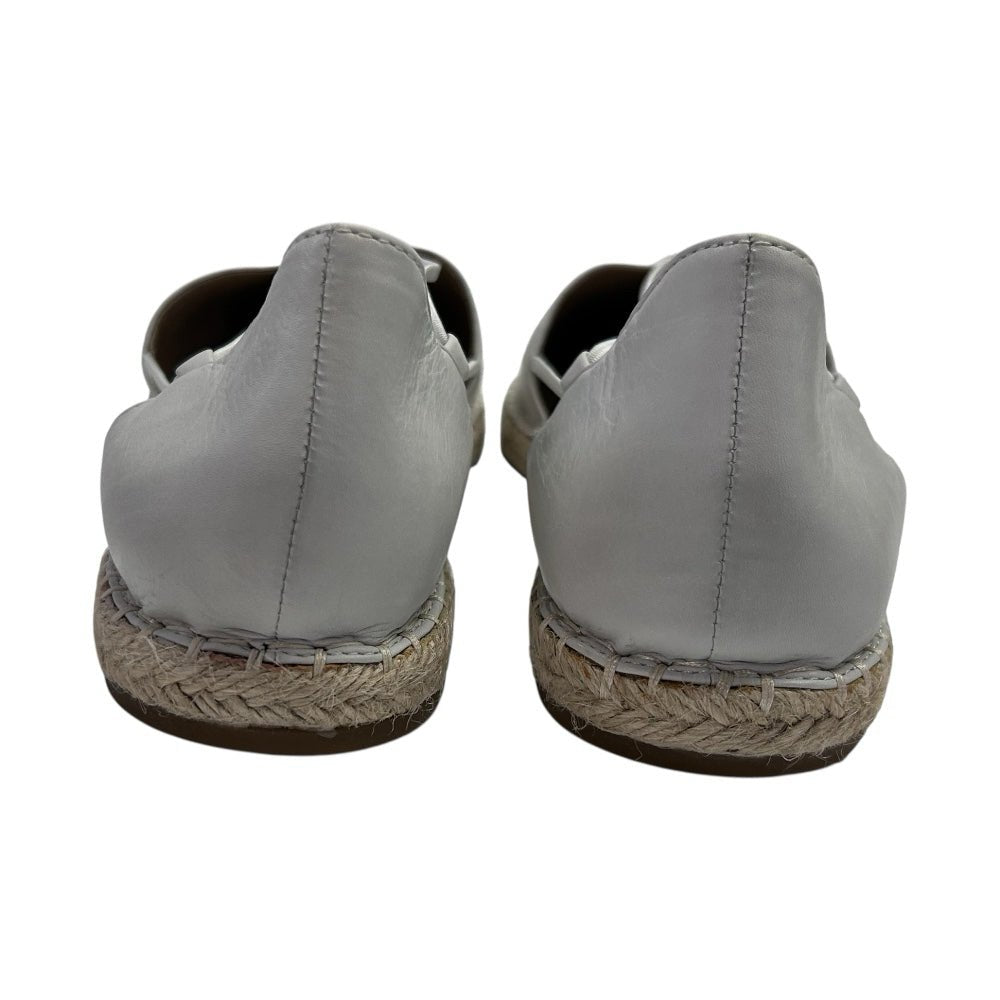 eileen fisher washed white leather espadrilles flats shoes size 9 brand
