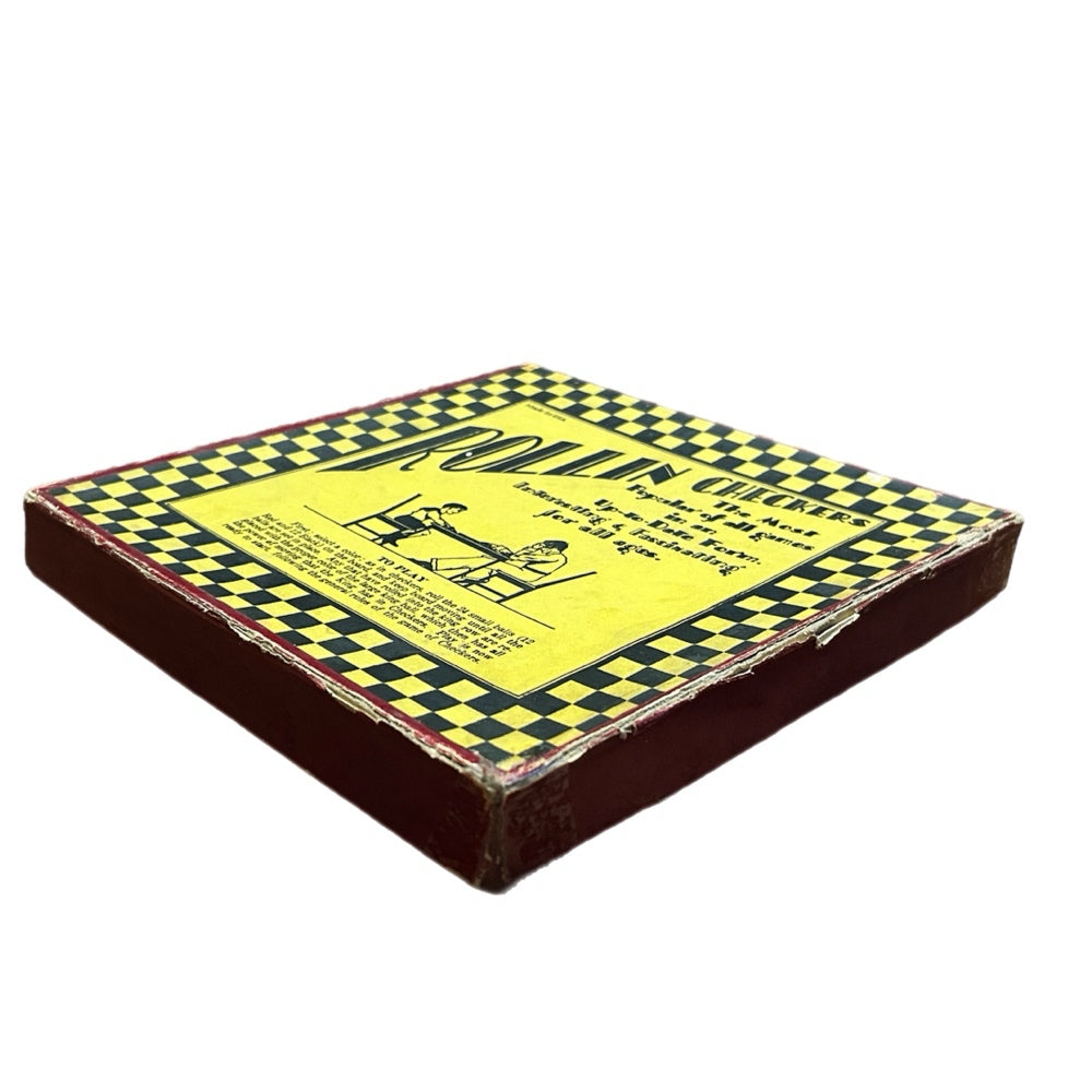 Rollin Checkers Clay Glass Marble Boardgame Game VINTAGE 1920's