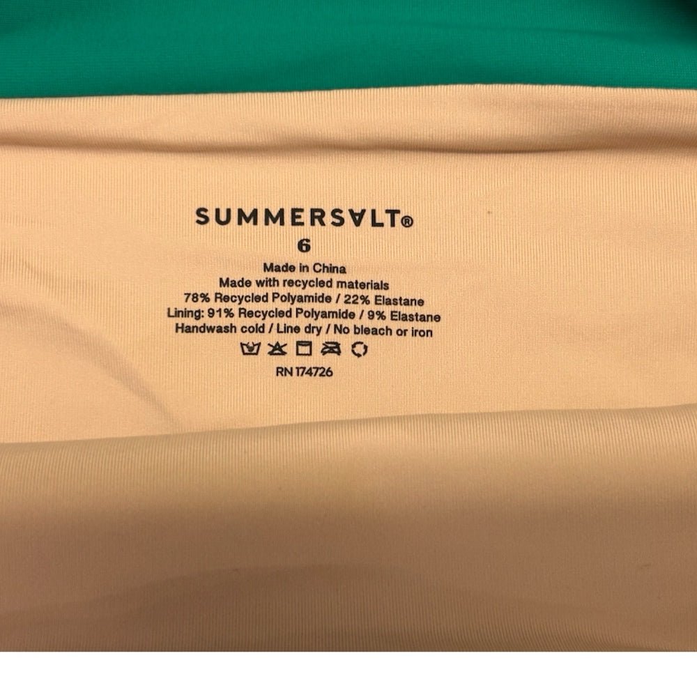 sidestroke 2pc bikini swimsuit seaglass & seaweed size 6