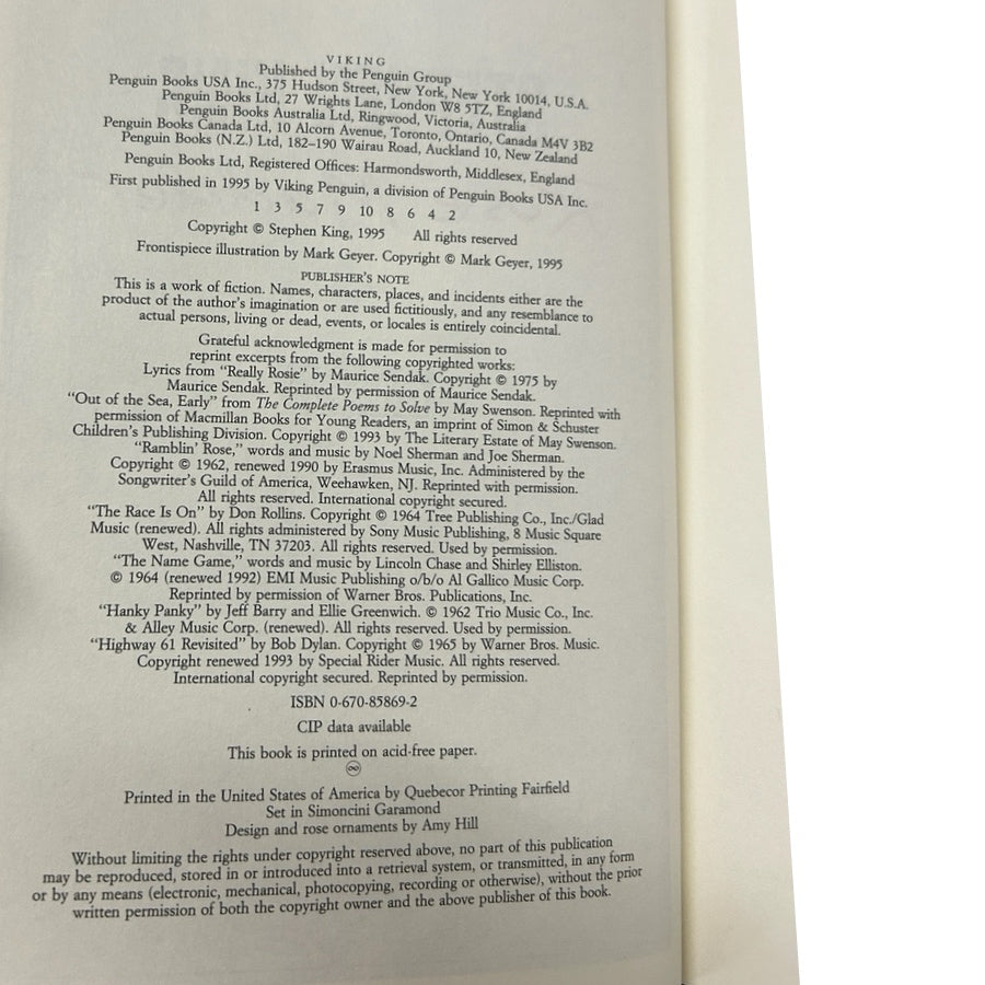 Rose Madder Stephen King Hardback DJ First Edition First Printint Viking 1995 | Finer Things Resale