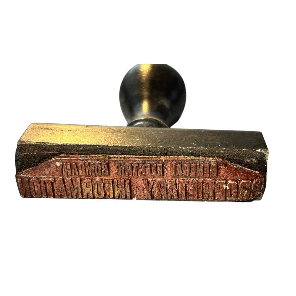 Samuel H Moss NY General Electric Co Proprietary Information Rubber Stamp 1939 | Finer Things Resale